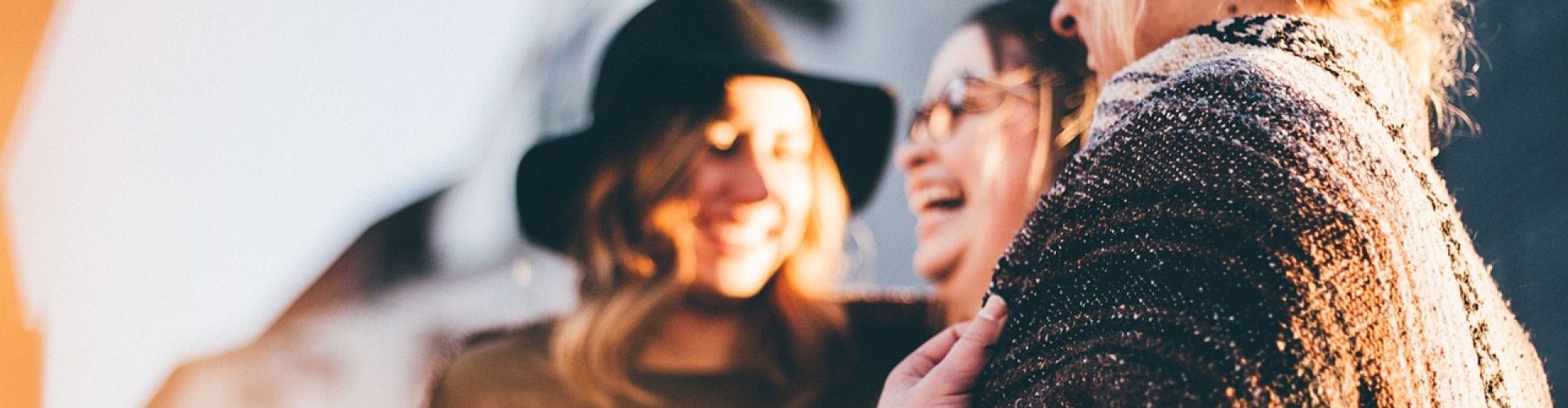 happy holidays, women, talking, laugh, happy, friends, casual, outdoors, people